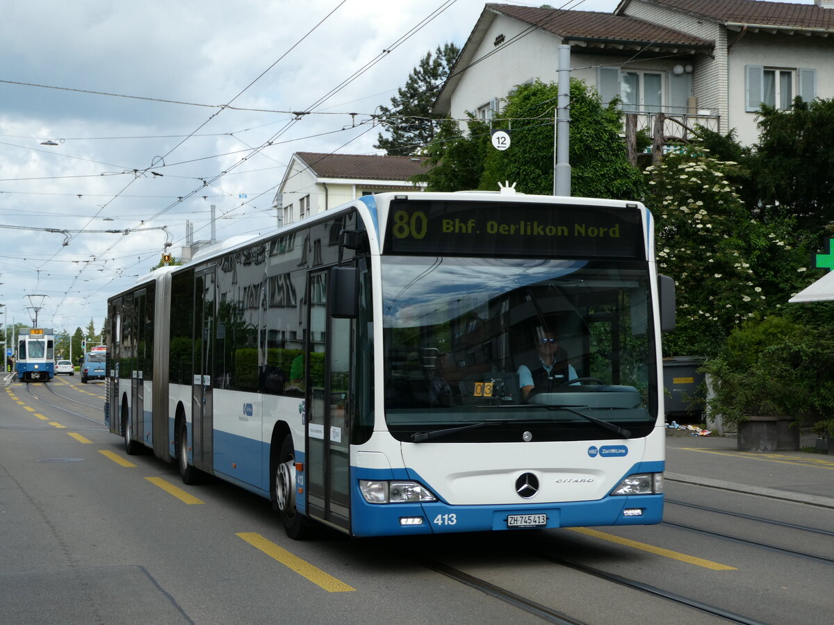 (236'395) - VBZ Zrich - Nr. 413/ZH 745'413 - Mercedes am 28. Mai 2022 in Zrich, Wartau