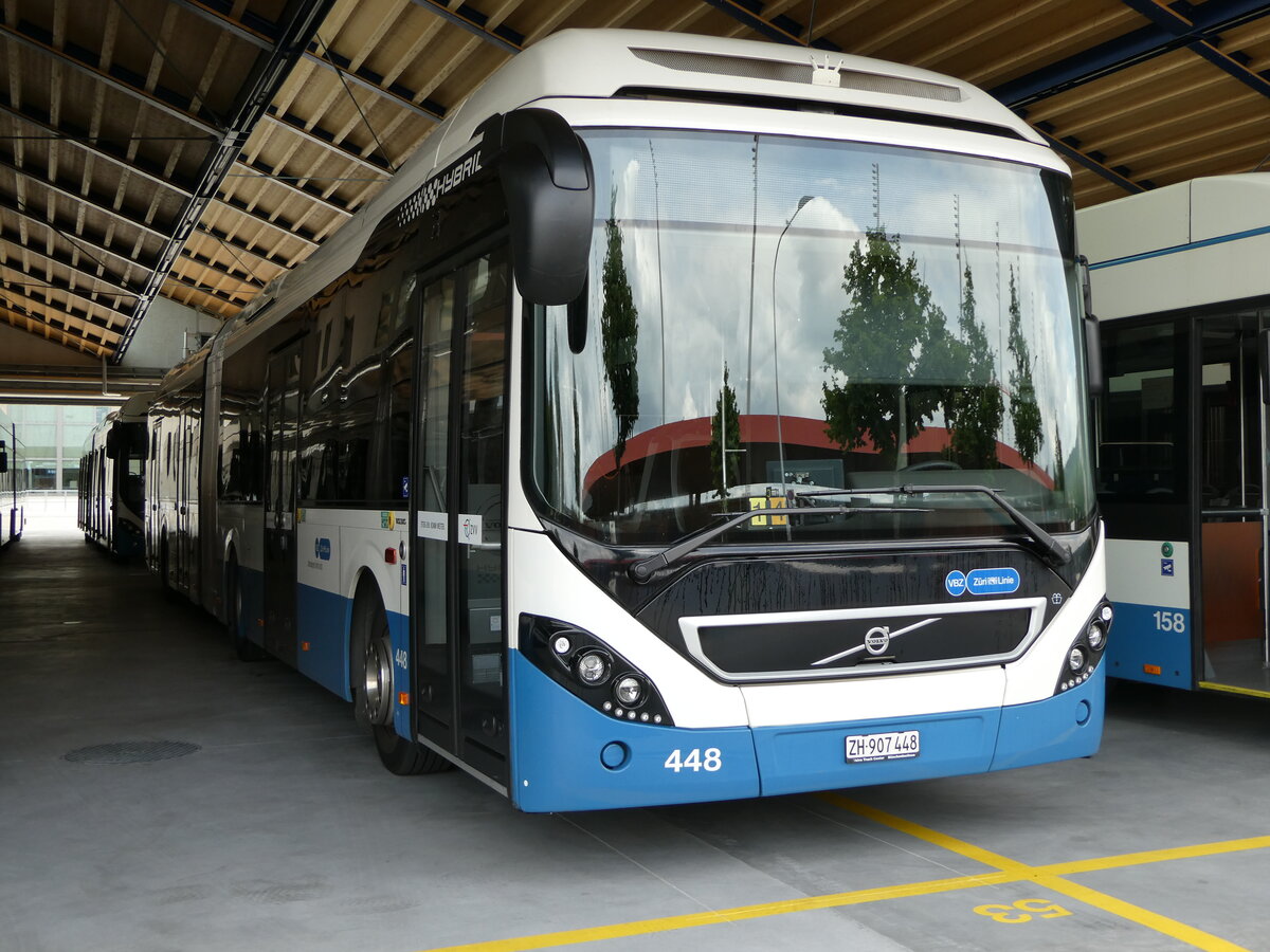 (236'428) - VBZ Zrich - Nr. 448/ZH 907'448 - Volvo am 28. Mai 2022 in Zrich, Garage Hardau