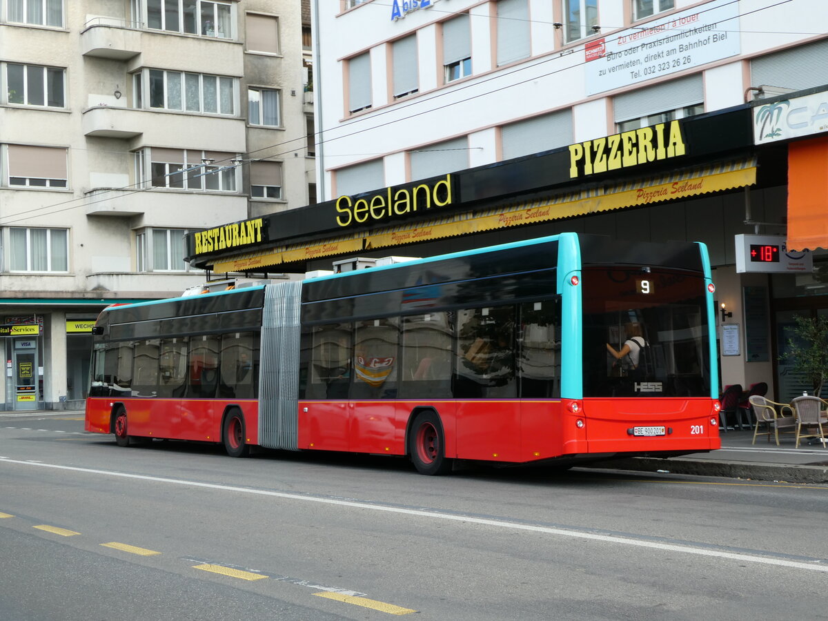 (236'853) - VB Biel - Nr. 201/BE 900'201 - Hess am 6. Juni 2022 beim Bahnhof Biel