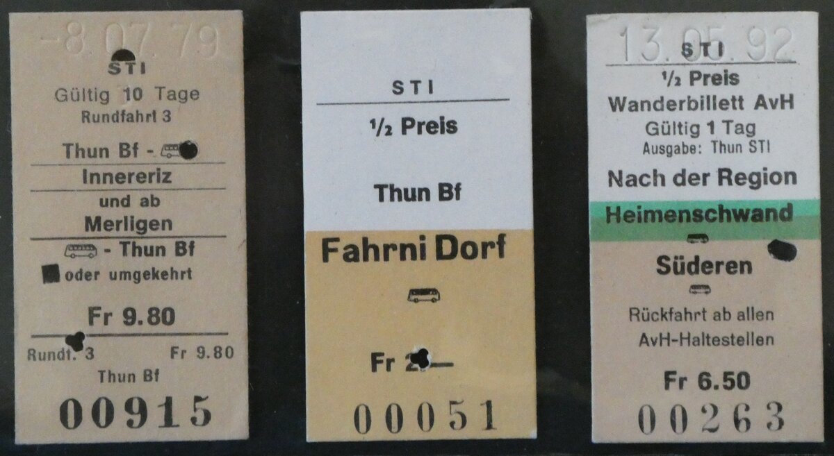 (237'021) - STI (AvH)-Einzelbillette am 11. Juni 2022 in Thun