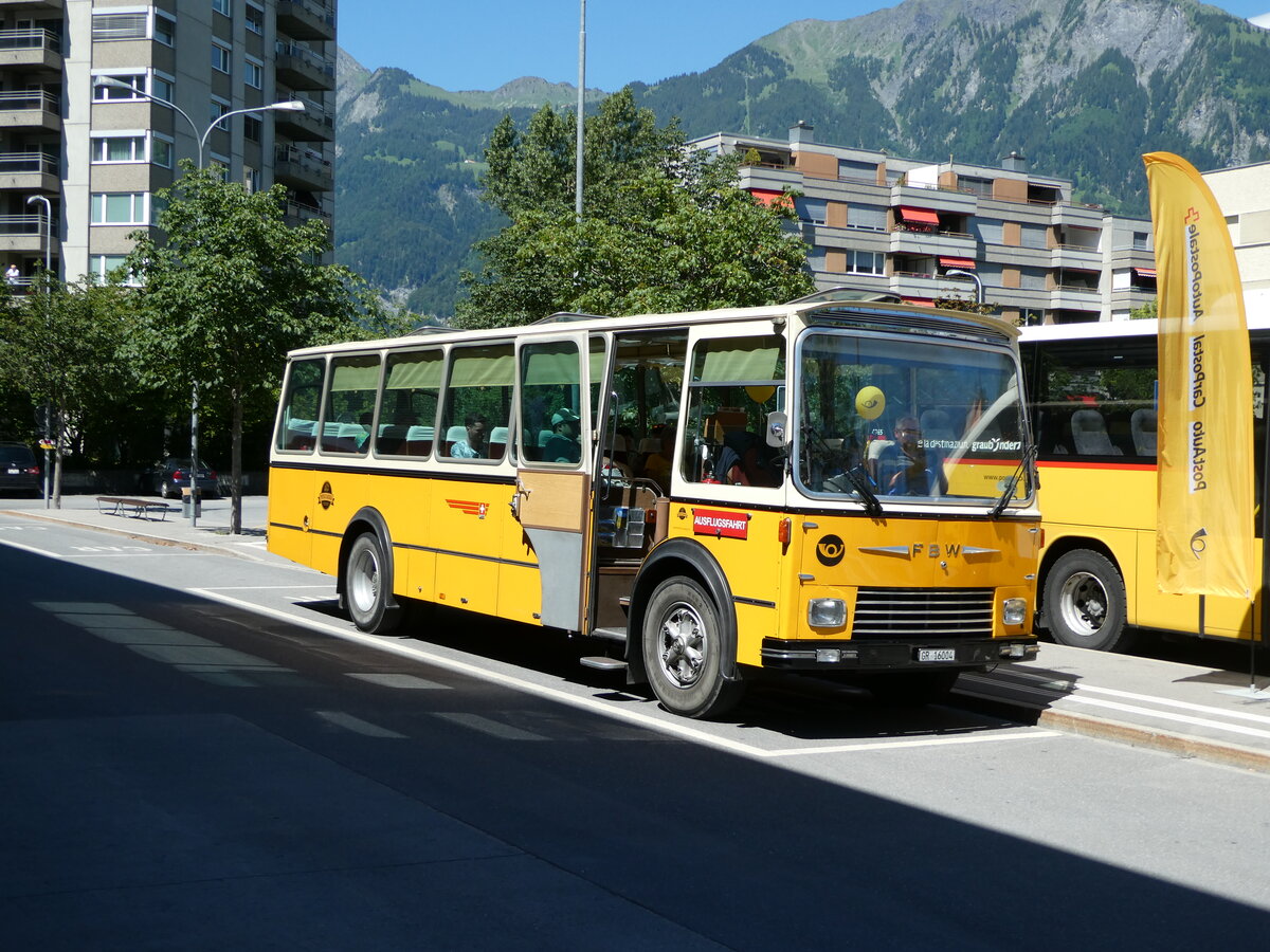 (237'155) - Wittwer, Chur - GR 16'004 - FBW/Gangloff (ex Eggenberger, Mriken; ex AVG Grindelwald Nr. 11; ex P 24'170) am 12. Juni 2022 beim Bahnhof Landquart