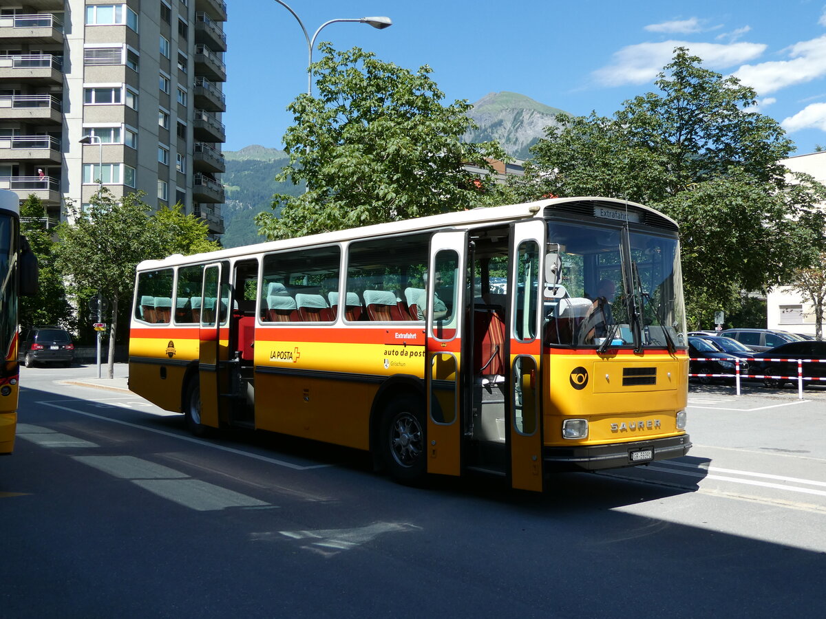 (237'181) - Gaudenz, Andeer - GR 59'391 - Saurer/R&J (ex Mark, Andeer; ex PostAuto Graubnden; ex P 24'350) am 12. Juni 2022 beim Bahnhof Landquart