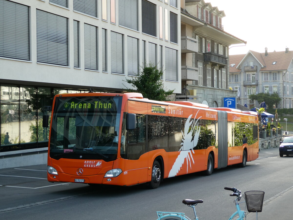 (237'262) - STI Thun - Nr. 171/BE 752'171 - Mercedes am 18. Juni 2022 beim Bahnhof Thun