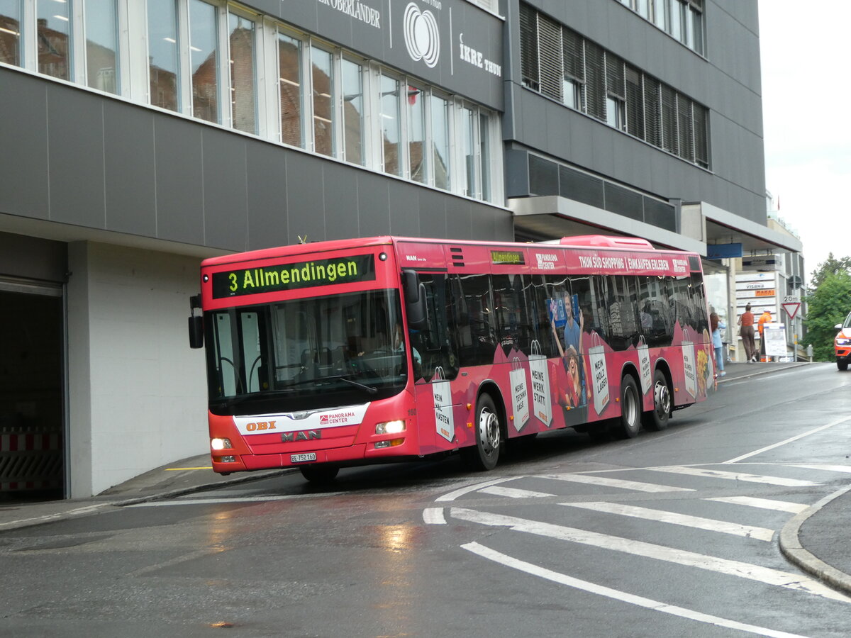 (237'369) - STI Thun - Nr. 160/BE 752'160 - MAN am 24. Juni 2022 in Thun, Rampenstrasse