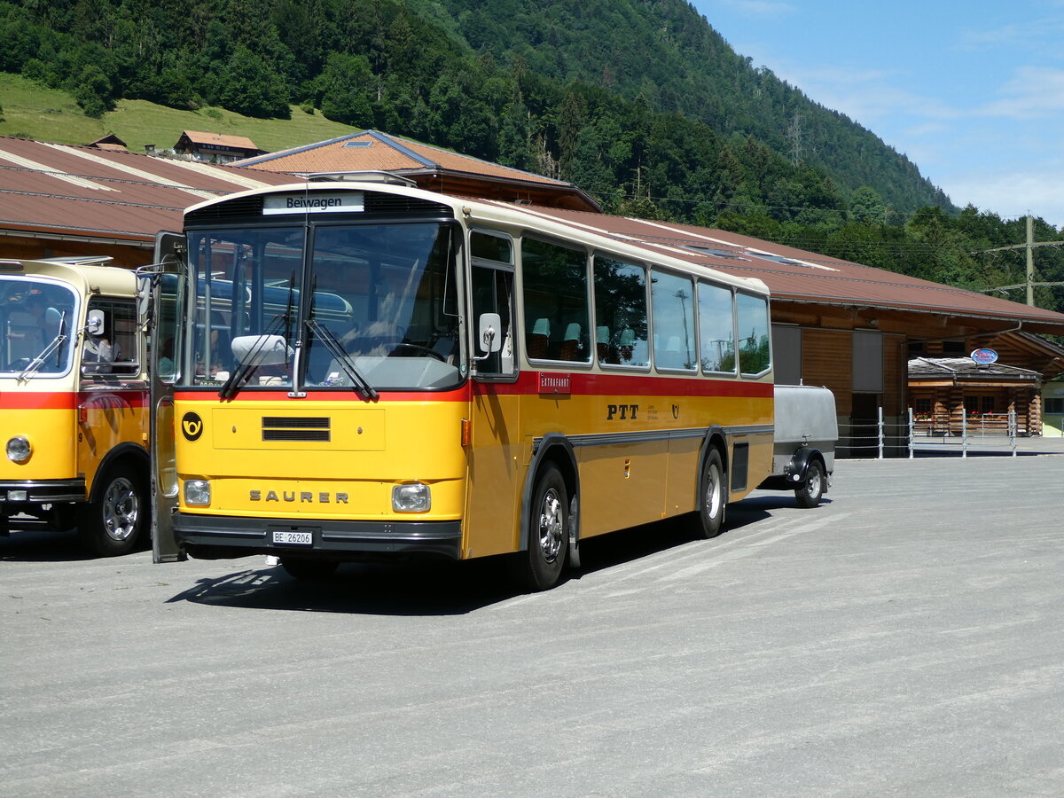 (237'565) - Schmid, Thrishaus - BE 26'206 - Saurer/Tscher (ex P 24'244) am 26. Juni 2022 in Mlenen, Kanderarena