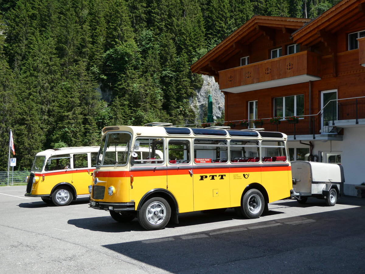 (237'646) - Schmid, Thrishaus - Nr. 9/BE 26'105 - Saurer/R&J (ex Geiger, Adelboden Nr. 9) am 26. Juni 2022 auf der Griesalp