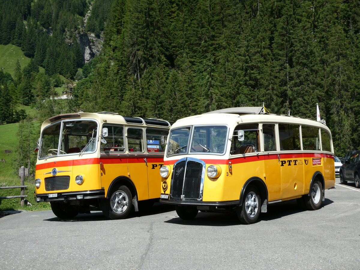 (237'651) - Schmid, Thrishaus - Nr. 3/BE 26'760 - Saurer/Gangloff (ex Geiger, Adelboden Nr. 3) am 26. Juni 2022 auf der Griesalp