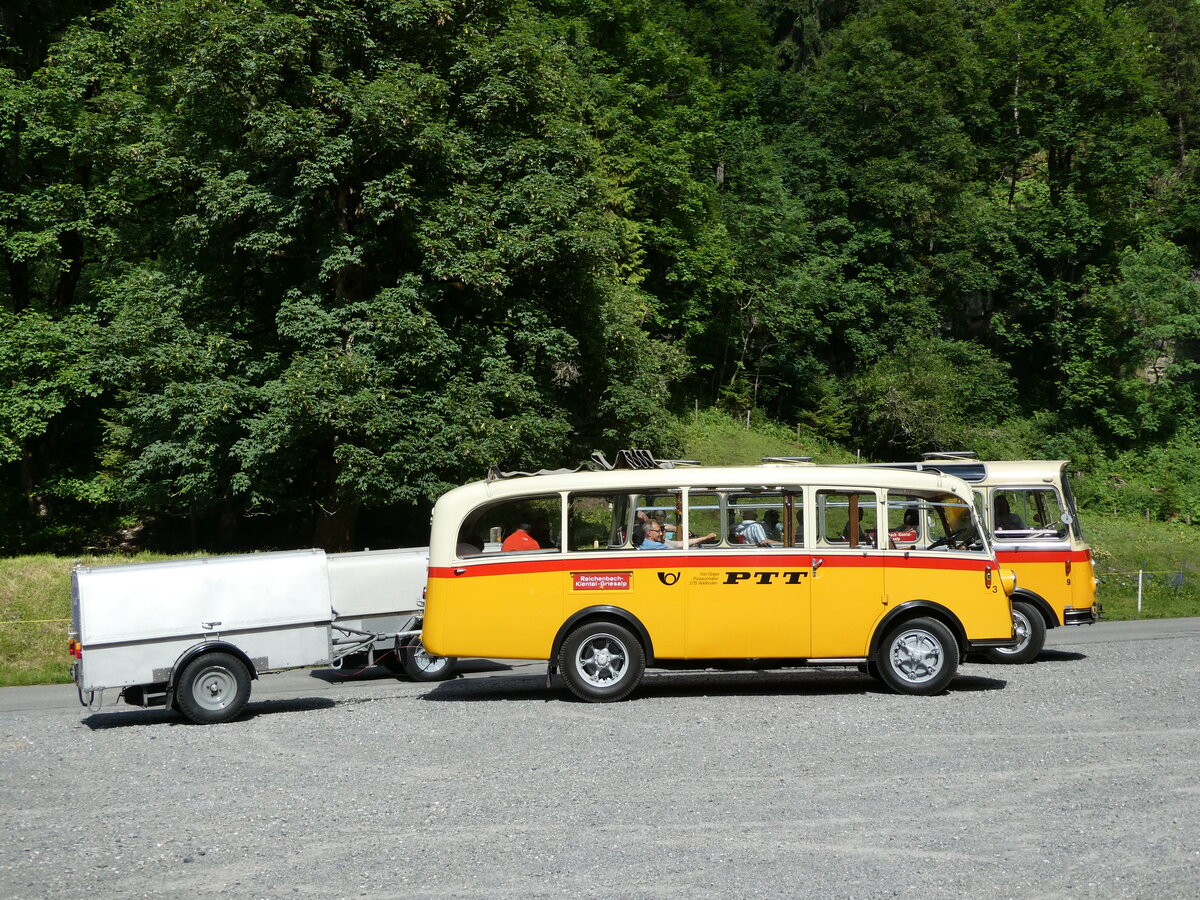 (237'713) - Schmid, Thrishaus - Nr. 3/BE 26'760 - Saurer/Gangloff (ex Geiger, Adelboden Nr. 3) am 26. Juni 2022 in Kiental, Tschingel