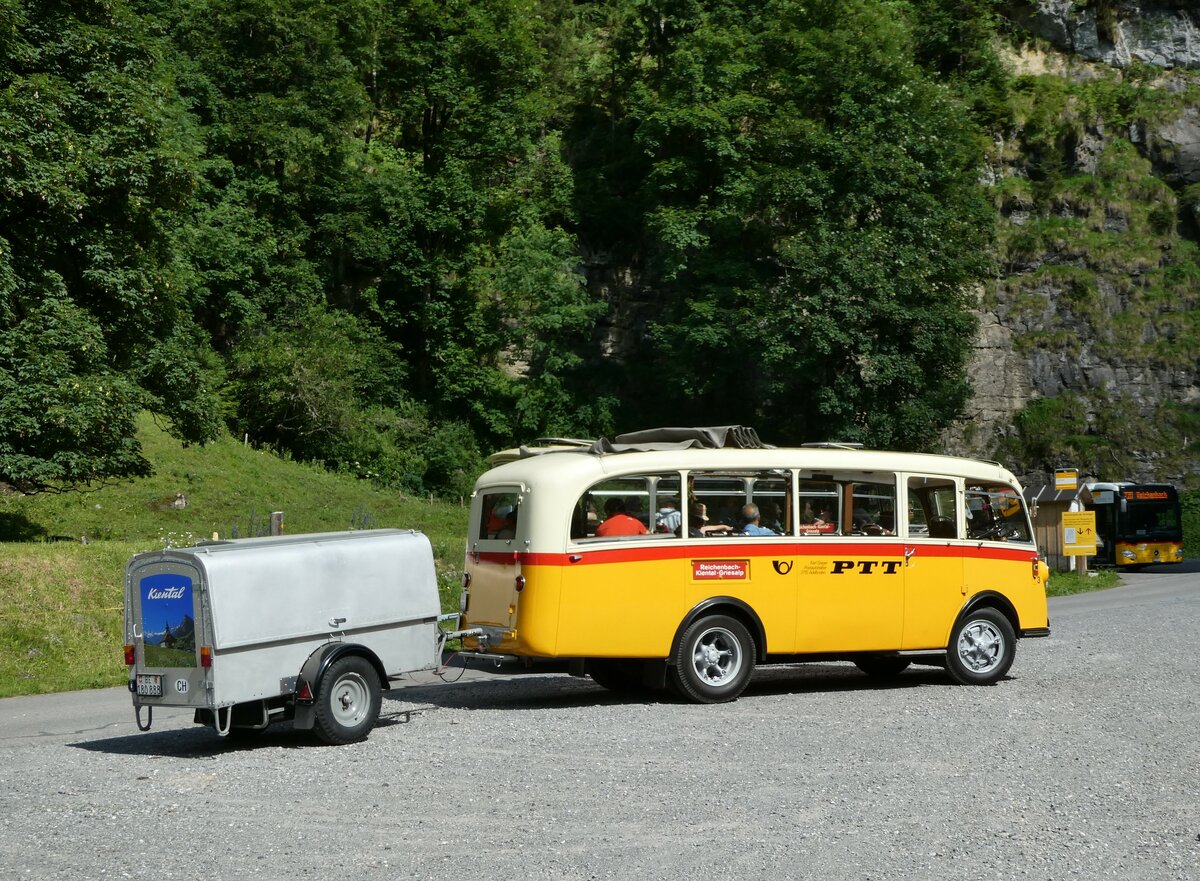 (237'714) - Schmid, Thrishaus - Nr. 3/BE 26'760 - Saurer/Gangloff (ex Geiger, Adelboden Nr. 3) am 26. Juni 2022 in Kiental, Tschingel