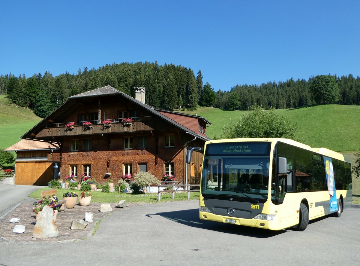 (237'831) - STI Thun - Nr. 154/BE 801'154 - Mercedes am 3. Juli 2022 in Teuffenthal, Buswendeplatz