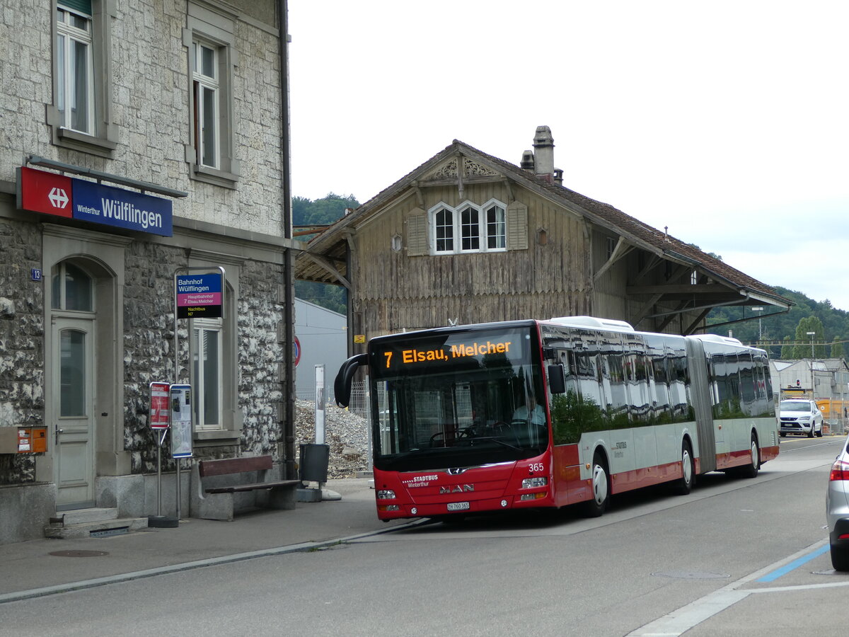 (238'952) - SW Winterthur - Nr. 365/ZH 760'365 - MAN am 7. August 2022 beim Bahnhof Winterthur Wlflingen