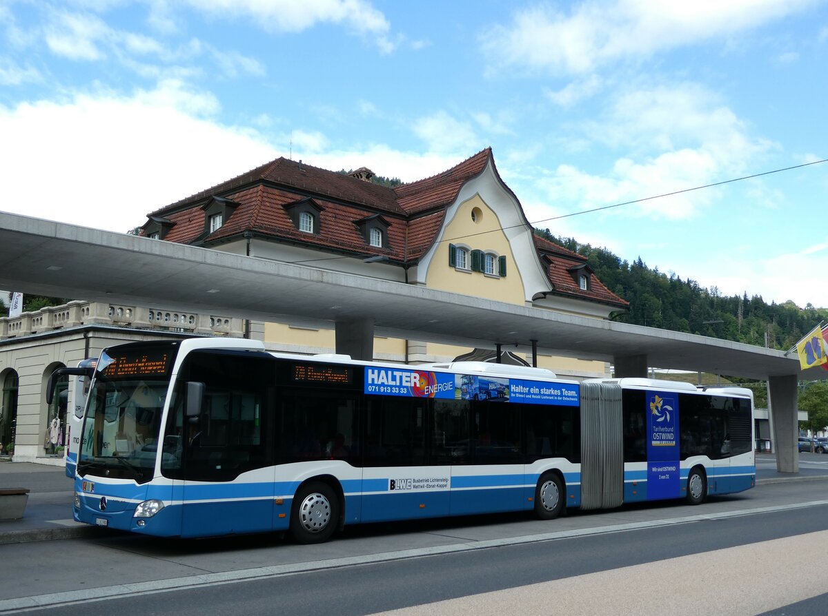 (239'119) - BLWE Wattwil - Nr. 4/SG 363'980 - Mercedes am 20. August 2022 beim Bahnhof Wattwil