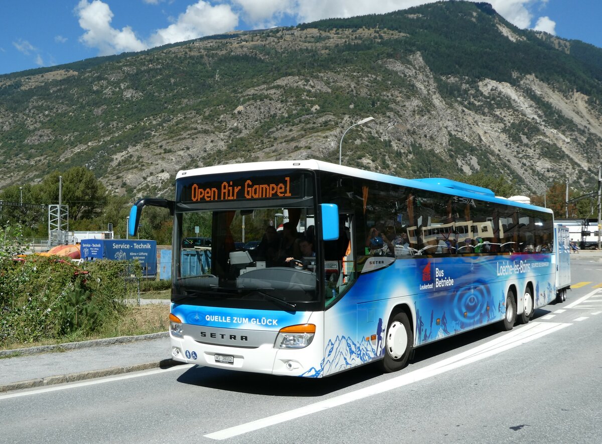 (239'383) - LBB Susten - Nr. 2/VS 38'002 - Setra am 21. August 2022 beim Bahnhof Gampel-Steg