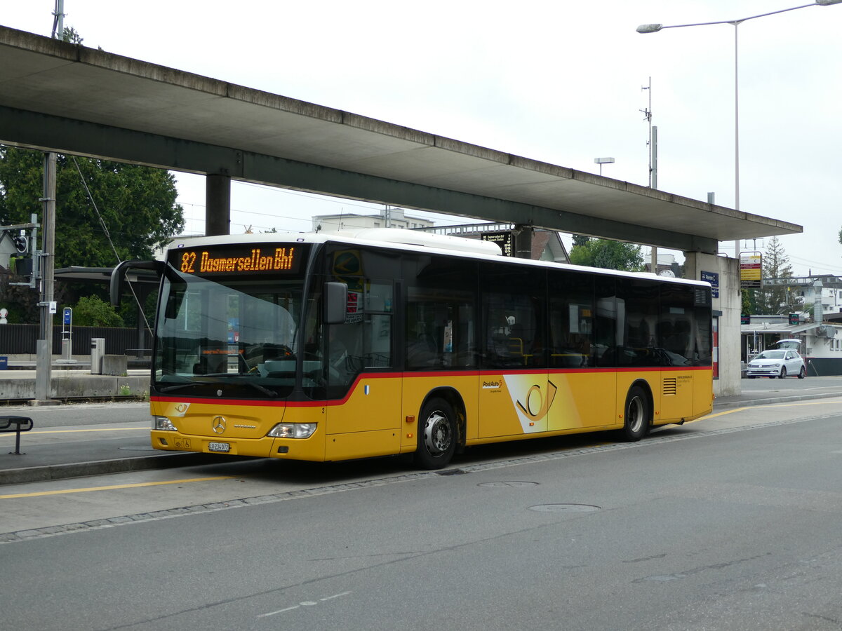 (239'512) - Hfliger, Sursee - Nr. 2/LU 234'072 - Mercedes am 27. August 2022 beim Bahnhof Sursee