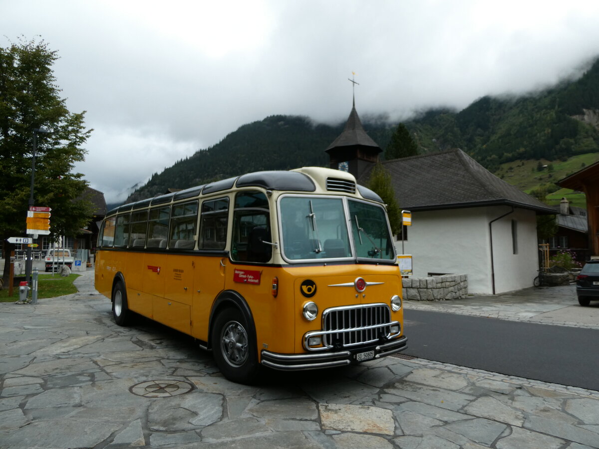 (240'260) - Gerber, Matzendorf - SO 50'805 - FBW/R&J (ex Kontiki, Wettingen; ex P 24'001; ex P 21'501) am 25. September 2022 in Guttannen, Dorf