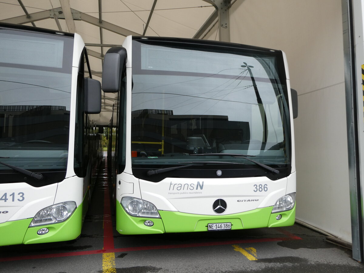 (240'410) - transN, La Chaux-de-Fonds - Nr. 386/NE 146'386 - Mercedes am 1. Oktober 2022 in La Chaux-de-Fonds, Dpt