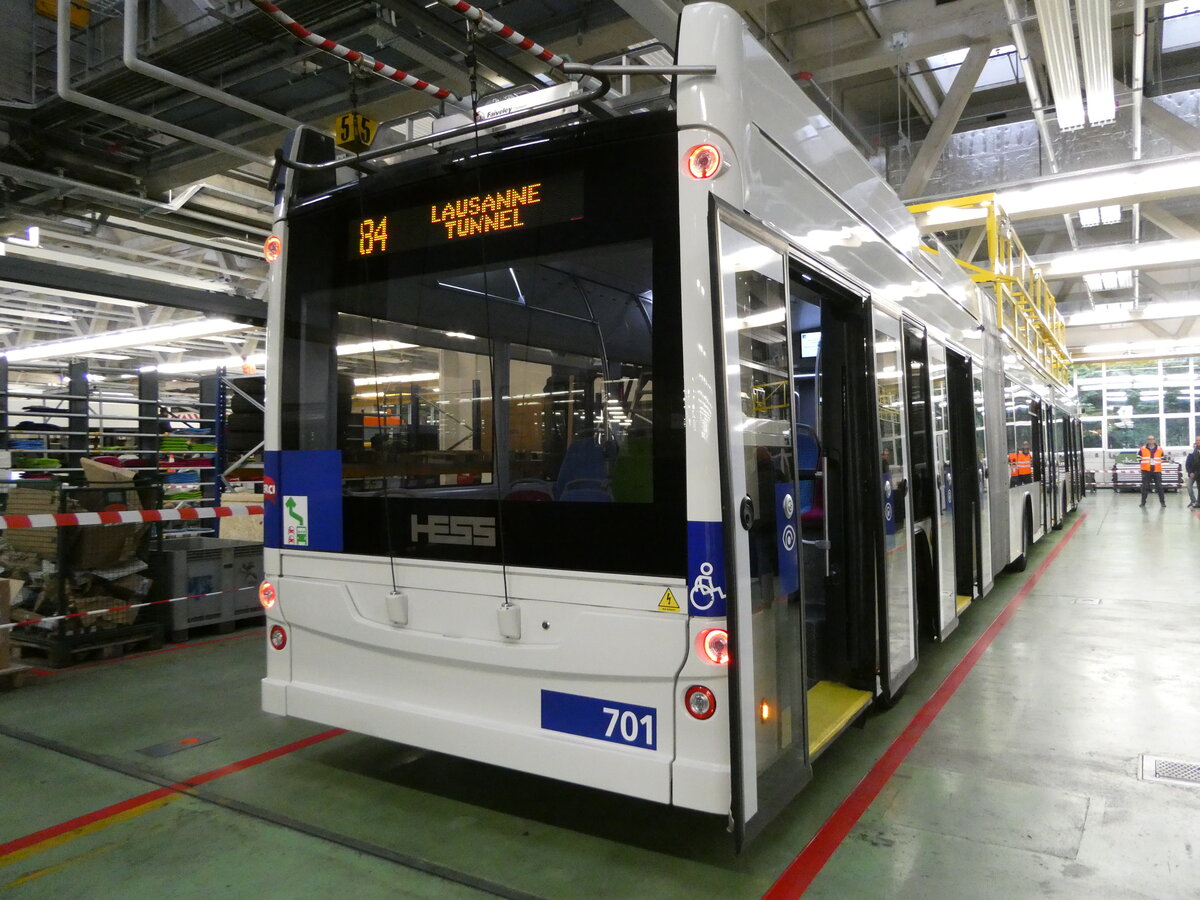 (240'436) - TL Lausanne - Nr. 701 - Hess/Hess Doppelgelenktrolleybus am 1. Oktober 2022 in Lausanne, Dpt Borde