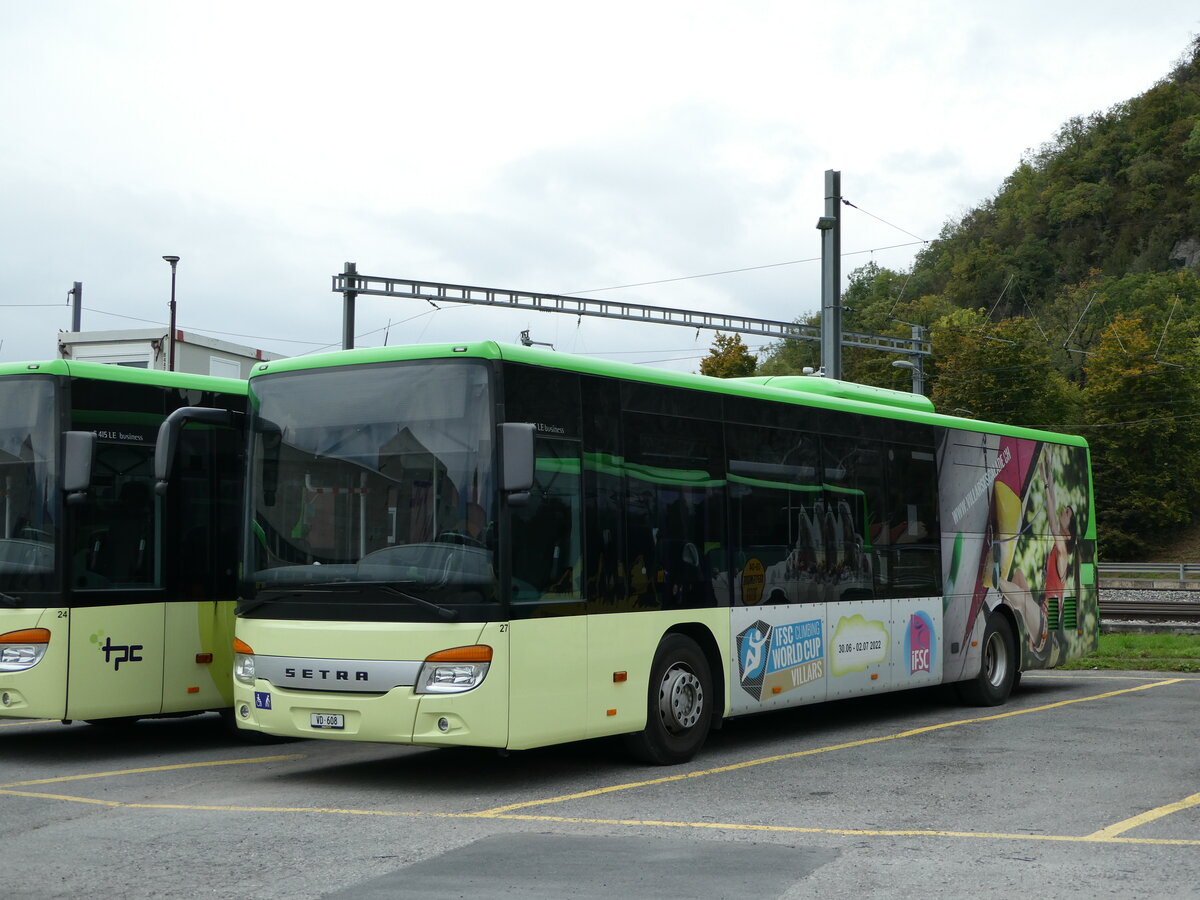 (240'667) - TPC Aigle - Nr. 27/VD 608 - Setra (ex Volnbusz, H-Budapest) am 8. Oktober 2022 in Aigle, Dpt