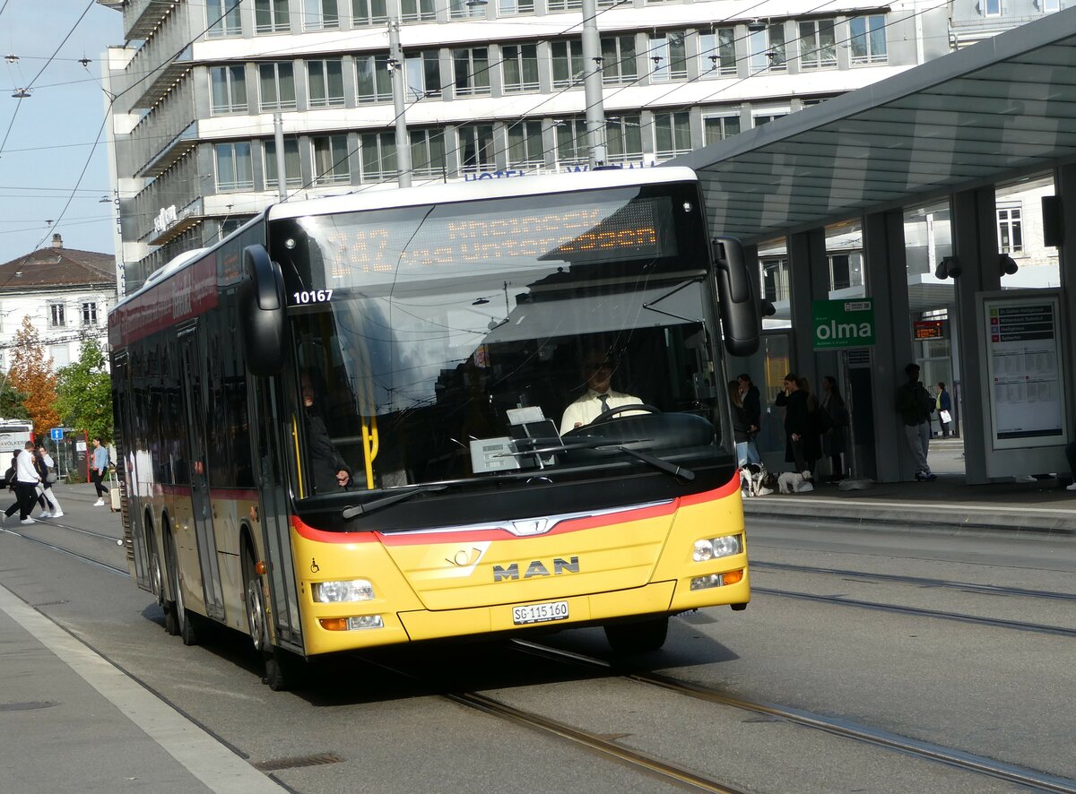 (241'016) - Schwizer, Goldach - SG 115'160 - MAN am 11. Oktober 2022 beim Bahnhof St. Gallen