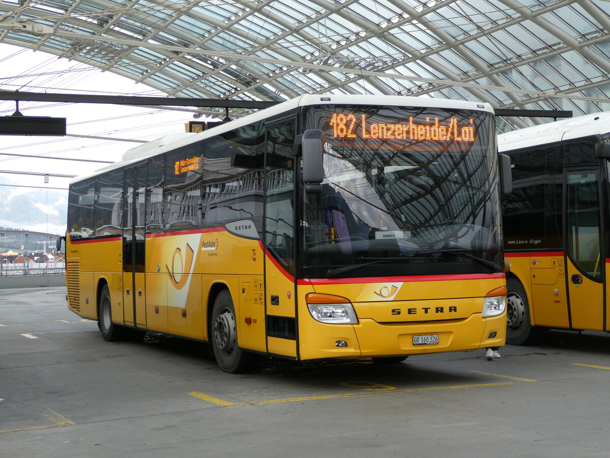 (241'283) - PostAuto Graubnden - GR 160'326 - Setra (ex AutoPostale Ticino) am 14. Oktober 2022 in Chur, Postautostation