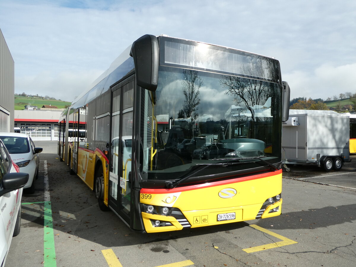 (242'232) - PostAuto Zrich - Nr. 399/ZH 726'596 - Solaris am 6. November 2022 in Ruswil, Garage ARAG