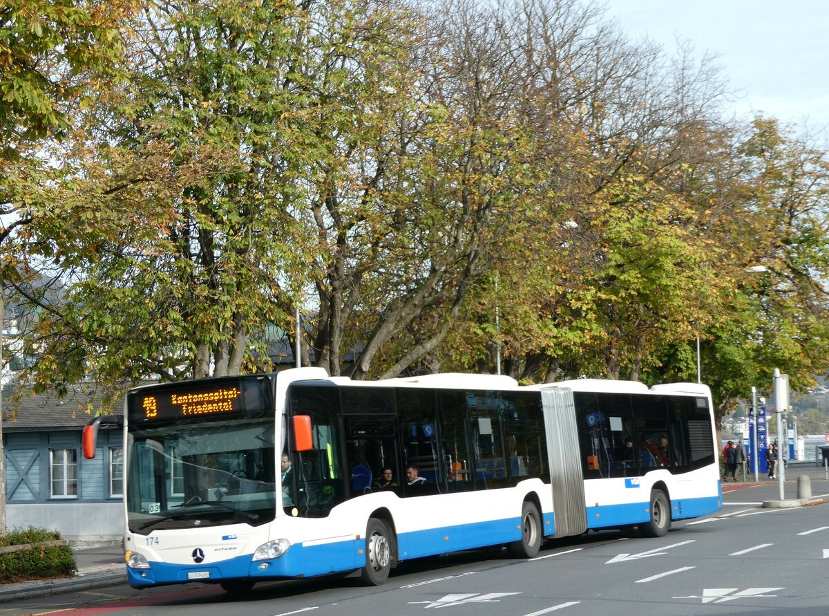 (242'248) - VBL Luzern - Nr. 174/LU 249'490 - Mercedes am 6. November 2022 beim Bahnhof Luzern