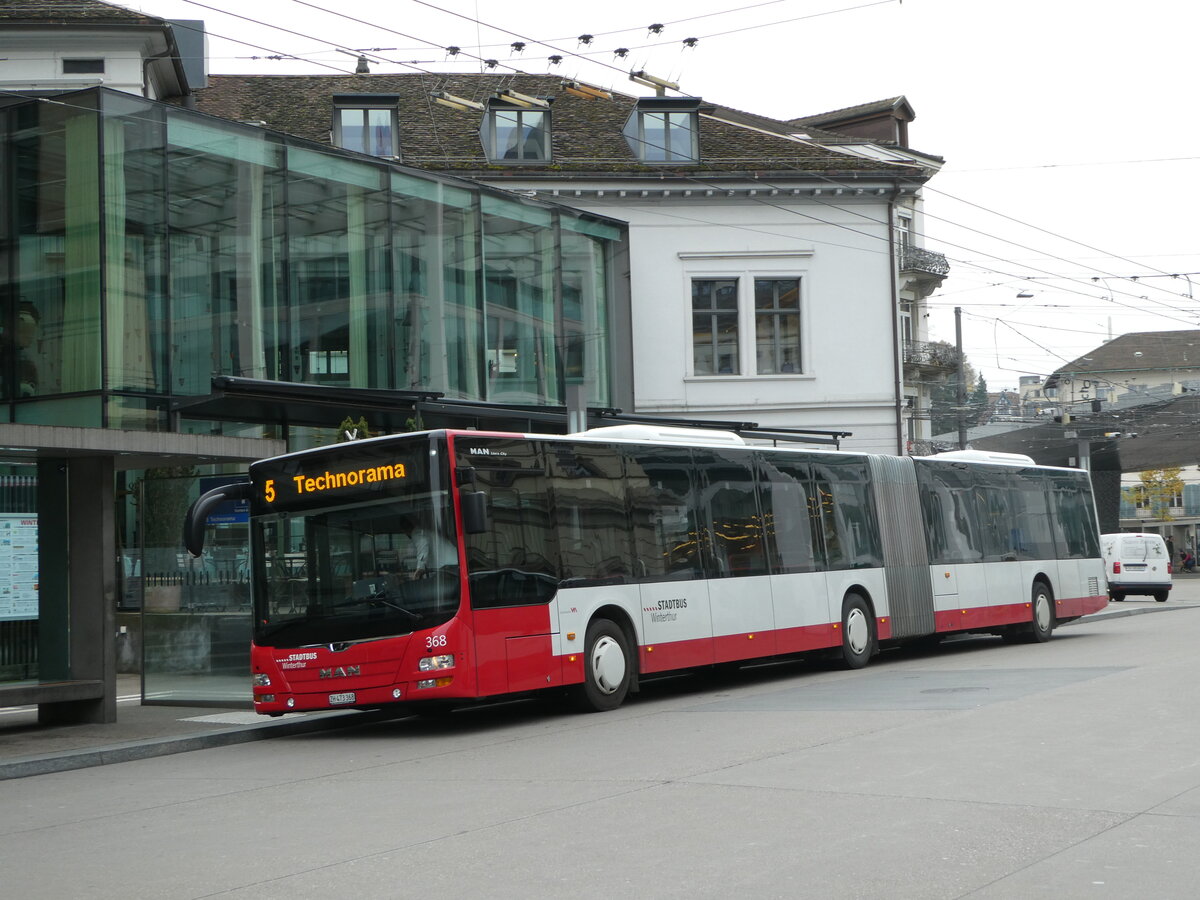 (242'484) - SW Winterthur - Nr. 368/ZH 473'368 - MAN am 12. November 2022 beim Hauptbahnhof Winterthur