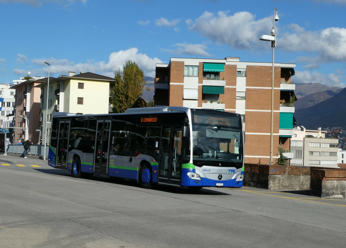 (242'907) - TPL Lugano - Nr. 326/TI 339'711 - Mercedes am 17. November 2022 beim Bahnhof Lugano