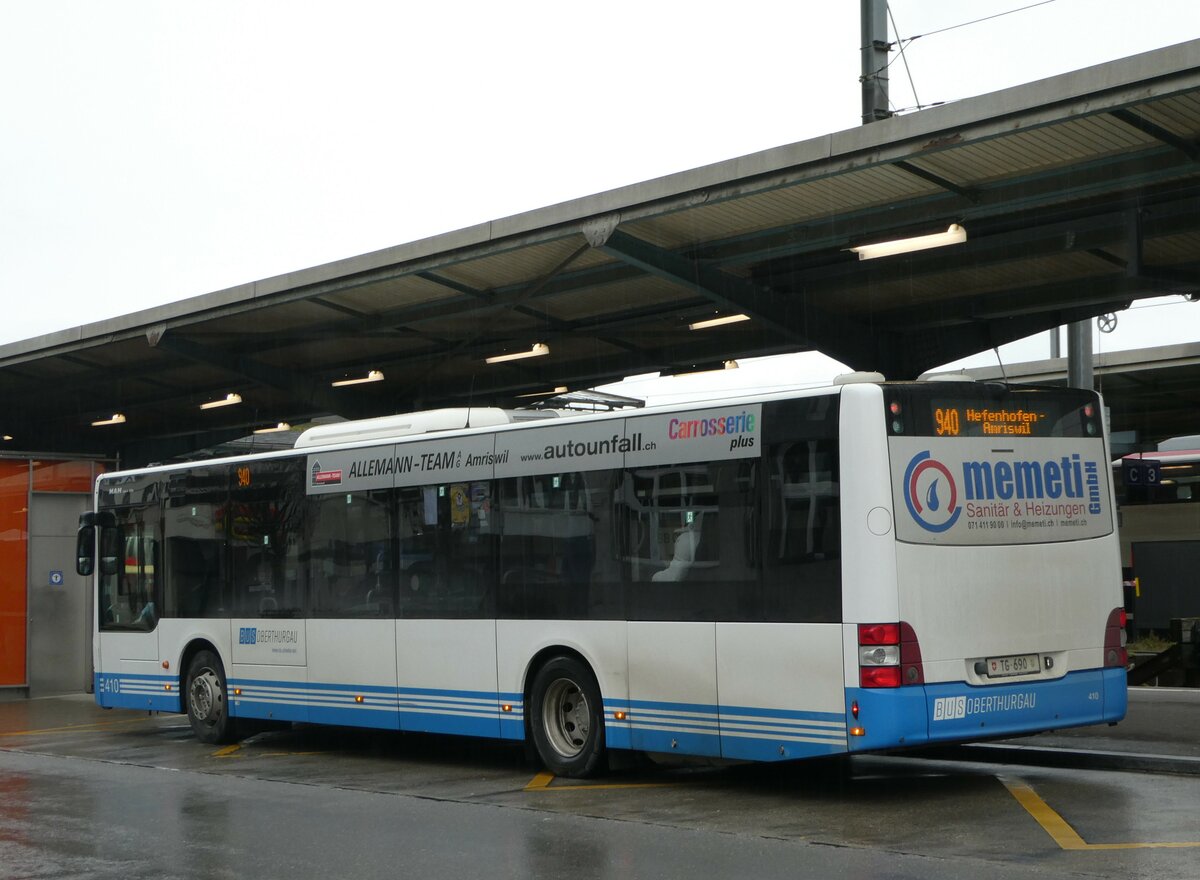 (243'304) - BOTG Amriswil - Nr. 410/TG 690 - MAN am 29. November 2022 beim Bahnhof Romanshorn