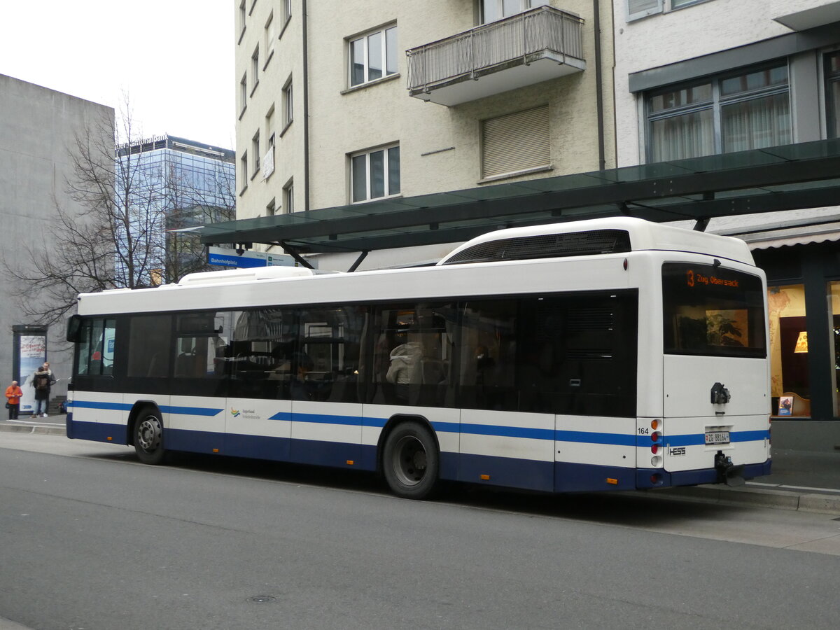 (243'525) - ZVB Zug - Nr. 164/ZG 88'164 - Hess am 7. Dezember 2022 beim Bahnhof Zug