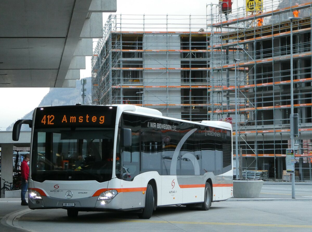 (243'555) - AAGU Altdorf - Nr. 18/UR 9113 - Mercedes am 7. Dezember 2022 beim Bahnhof Altdorf