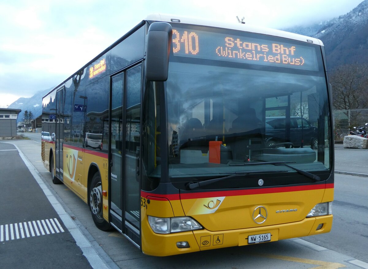 (243'560) - PostAuto Zentralschweiz - Nr. 53/NW 5165 - Mercedes (ex Nr. 32; ex Thepra, Stans Nr. 32) am 7. Dezember 2022 beim Bahnhof Altdorf