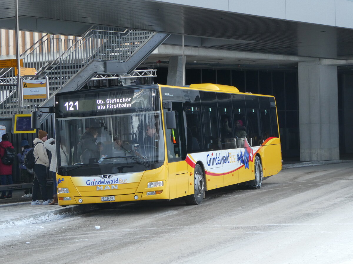 (244'013) - Grindelwaldbus, Grindelwald - Nr. 12/BE 356'085 - MAN am 18. Dezember 2022 in Grindelwald, Terminal