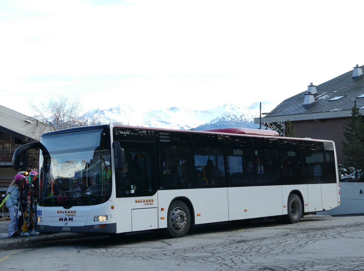 (244'266) - Buchard, Leytron - Nr. 72/VS 240'470 - MAN (ex PostAuto Wallis Nr. 68; ex Lathion, Sion Nr. 68) am 28. Dezember 2022 in Anzre, Tlcabine