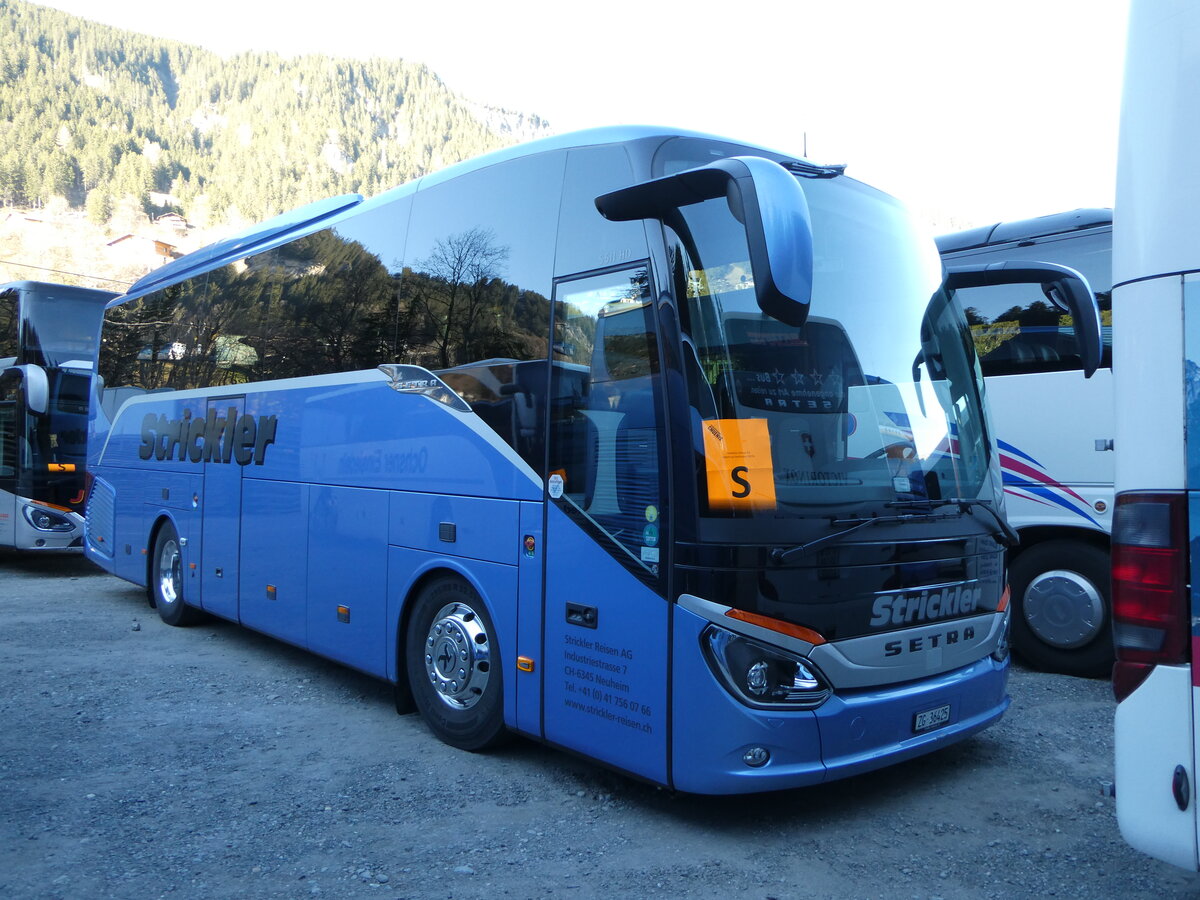 (244'810) - Strickler, Neuheim - ZG 36'425 - Setra am 7. Januar 2023 in Adelboden, ASB