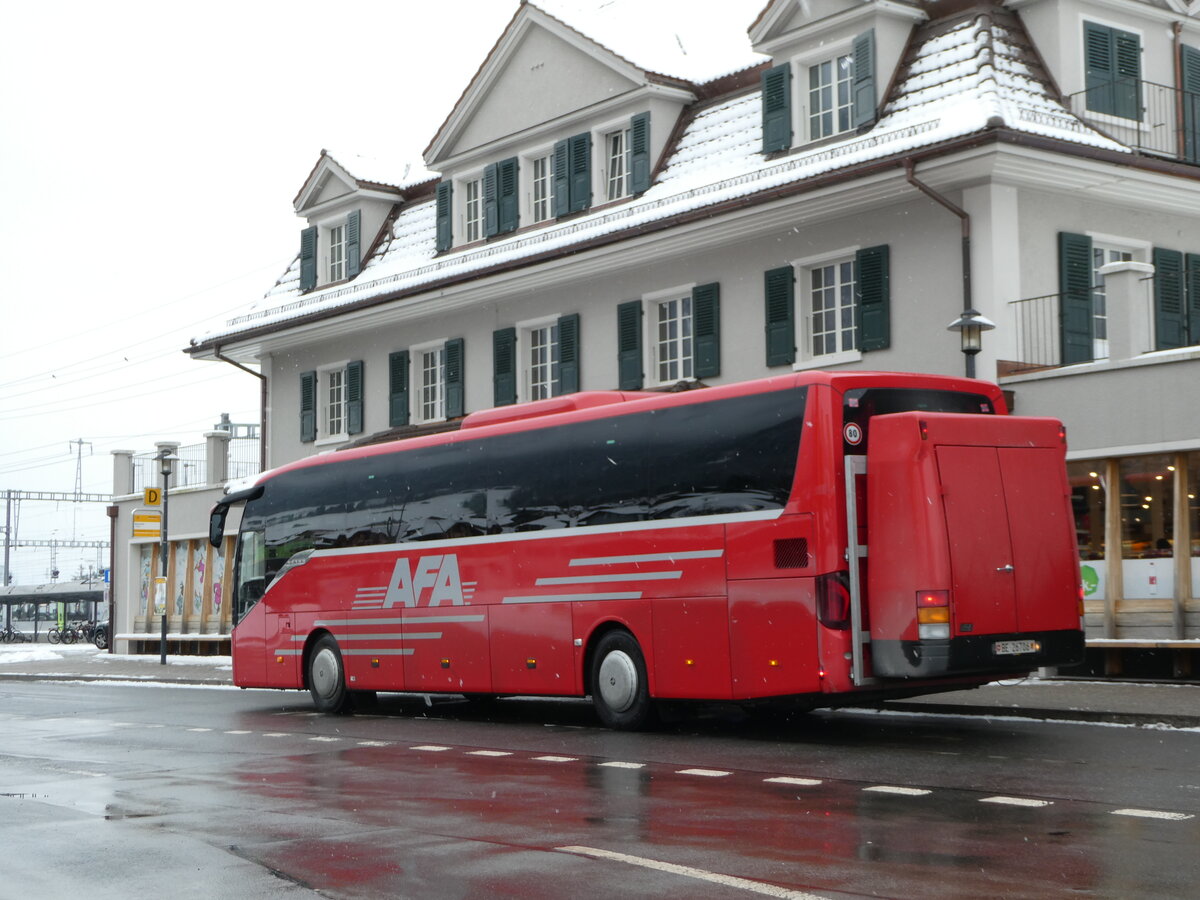 (245'262) - AFA Adelboden - Nr. 25/BE 26'706 - Setra am 22. Januar 2023 beim Bahnhof Frutigen