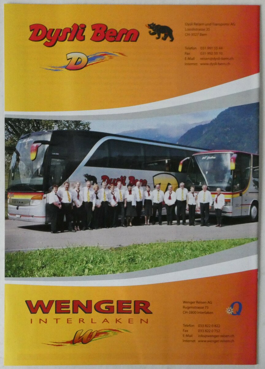 (245'314) - Dysli/Wenger-Reiseangebote 2010 am 23. Januar 2023 in Thun (Rckseite)