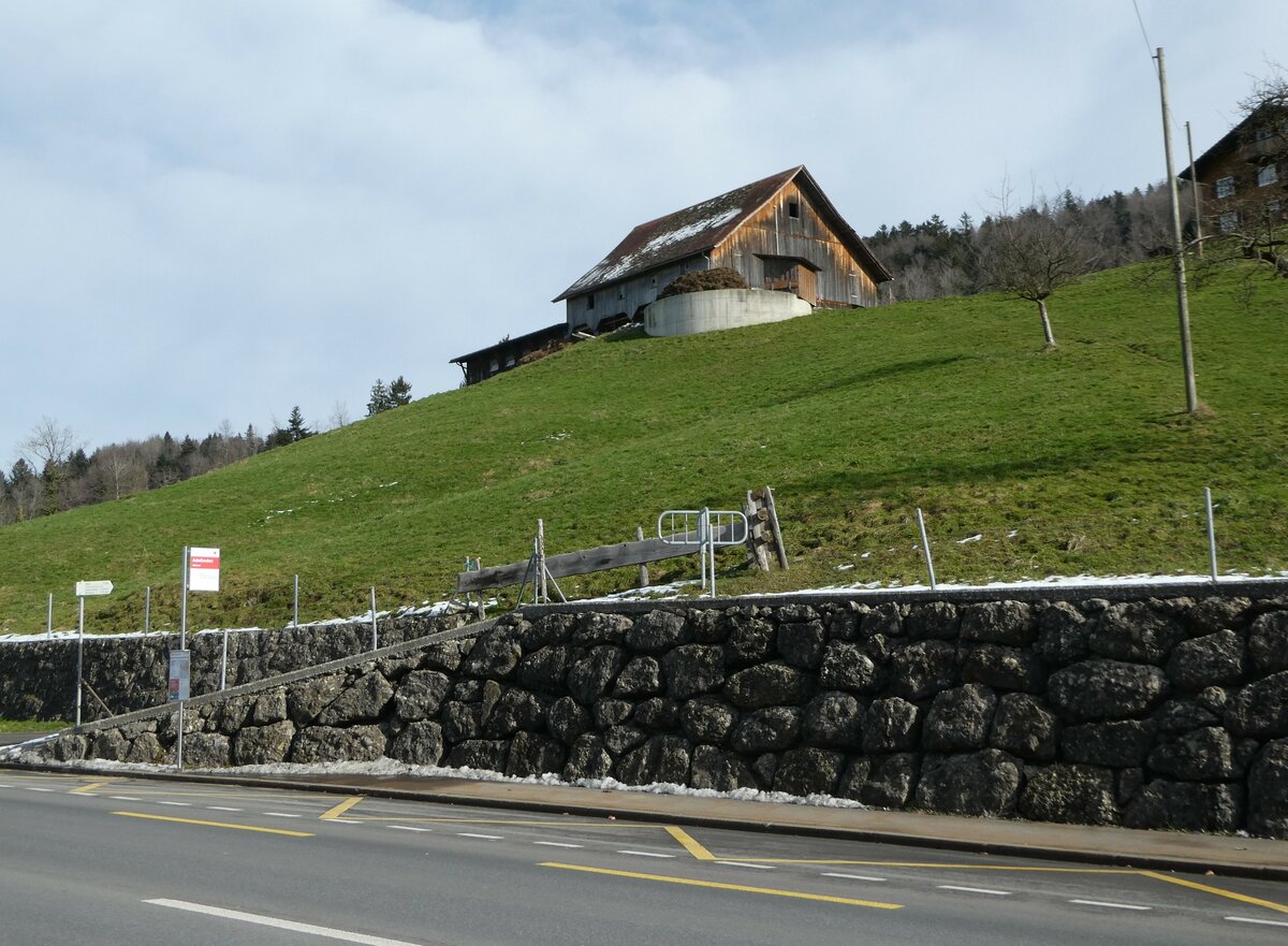 (245'729) - AAGS-Haltestelle am 3. Februar 2023 in Steinen, Adelboden