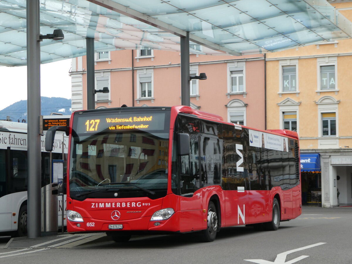 (245'748) - AHW Horgen - Nr. 652/ZH 878'274 - Mercedes am 3. Februar 2023 beim Bahnhof Wdenswil