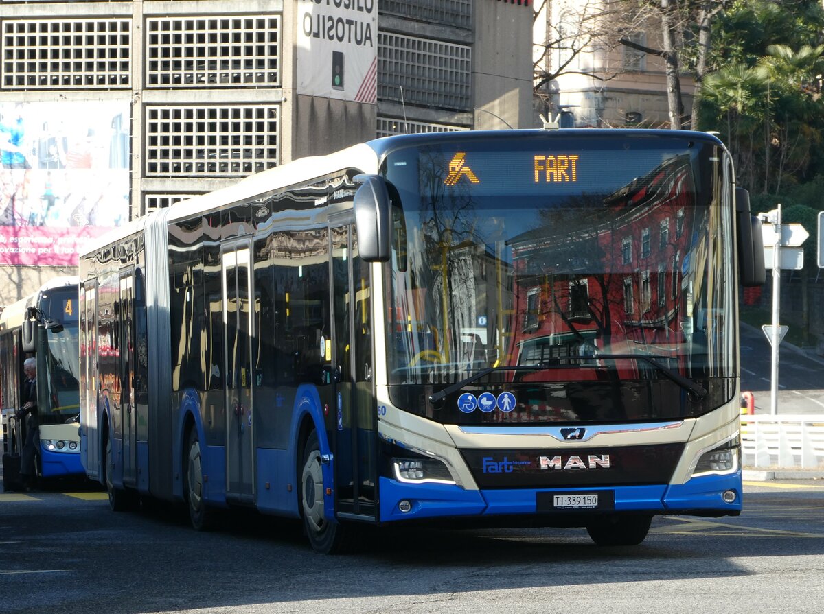 (245'903) - FART Locarno - Nr. 50/TI 339'150 - MAN am 7. Februar 2023 beim Bahnhof Locarno