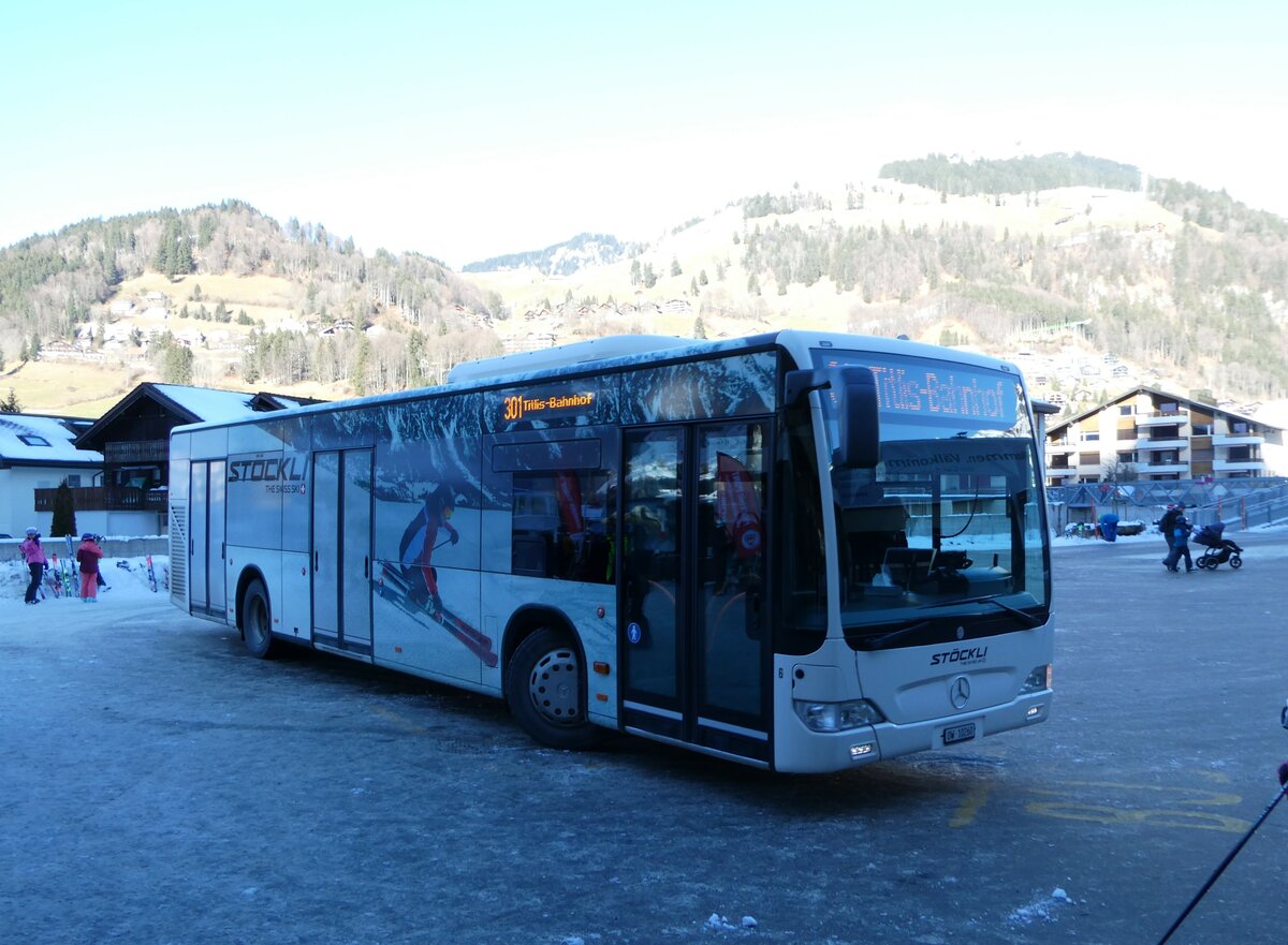 (246'093) - EAB Engelberg - Nr. 6/OW 10'260 - Mercedes (ex AAGS Schwyz Nr. 39) am 14. Februar 2023 in Engelberg, Talstation Titlis