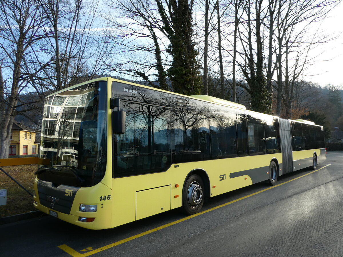 (246'361) - STI Thun - Nr. 146/BE 801'146 - MAN am 20. Februar 2023 bei der Schifflndte Thun