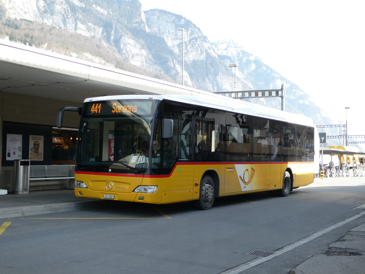 (246'509) - Heim, Flums - SG 9540/PID 5657 - Mercedes am 24. Februar 2023 beim Bahnhof Flums