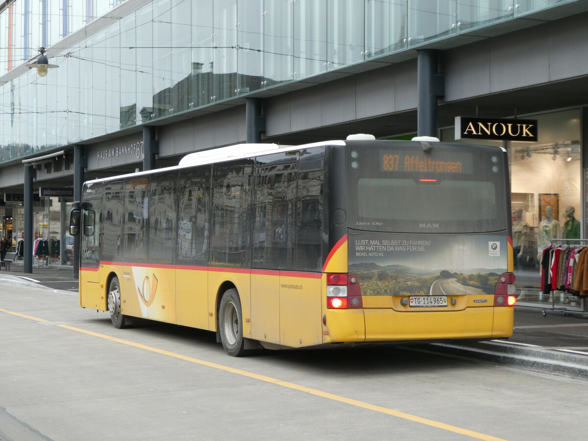 (246'586) - PostAuto Ostschweiz - TG 114'965/PID 11'126 - MAN am 25. Februar 2023 beim Bahnhof Frauenfeld