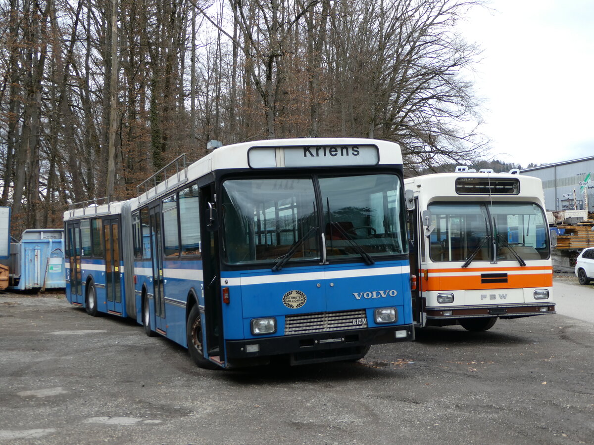 (246'657) - Krauer, Kehrsatz - Volvo/R&J (ex VBL Luzern Nr. 111) am 26. Februar 2023 in Oberburg, Ziegelgut