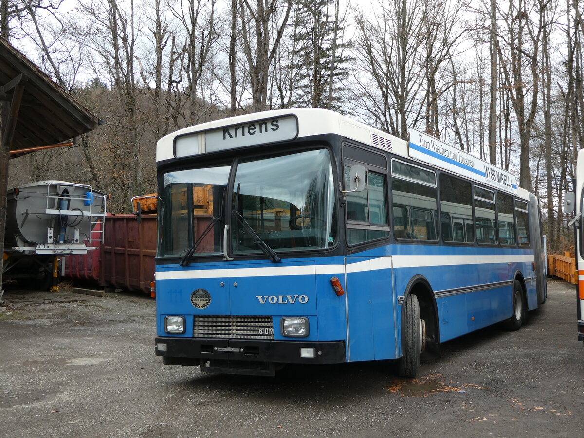 (246'658) - Krauer, Kehrsatz - Volvo/R&J (ex VBL Luzern Nr. 111) am 26. Februar 2023 in Oberburg, Ziegelgut