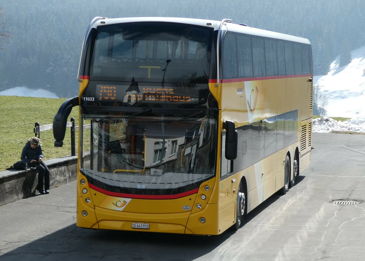 (246'844) - PostAuto Ostschweiz - SG 443'910/PID 11'033 - Alexander Dennis am 4. März 2023 in Wildhaus, Dorf