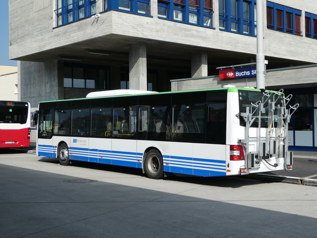 (246'851) - RTB Altstätten - Nr. 918/SG 482'214 - MAN (ex PostBus/A BD 15'338) am 4. März 2023 beim Bahnhof Buchs