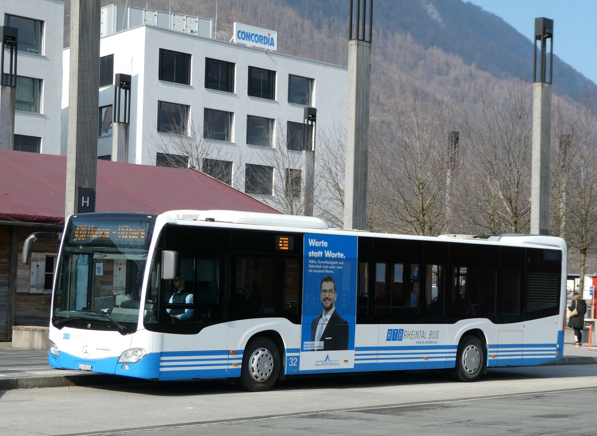 (246'880) - RTB Altstätten - Nr. 32/SG 309'276 - Mercedes am 4. März 2023 beim Bahnhof Sargans