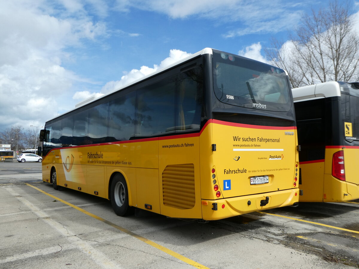 (247'655) - CarPostal Ouest - VD 578'063/PID 5586 - Irisbus (ex PostAuto Bern; ex PostAuto Nordschweiz) am 25. Mrz 2023 in Yverdon, Garage